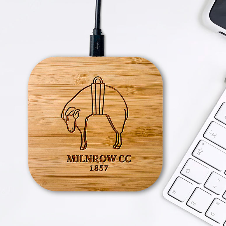 Milnrow Cricket Club - Bamboo Wireless Charger