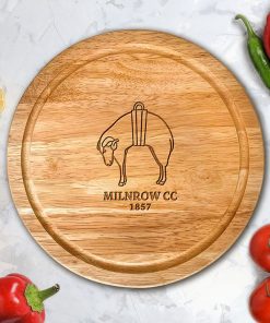 Milnrow Cricket Club - Wooden Circular Chopping/Cheese Board