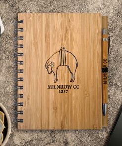 Milnrow Cricket Club - Bamboo Notepad & Bamboo Pen