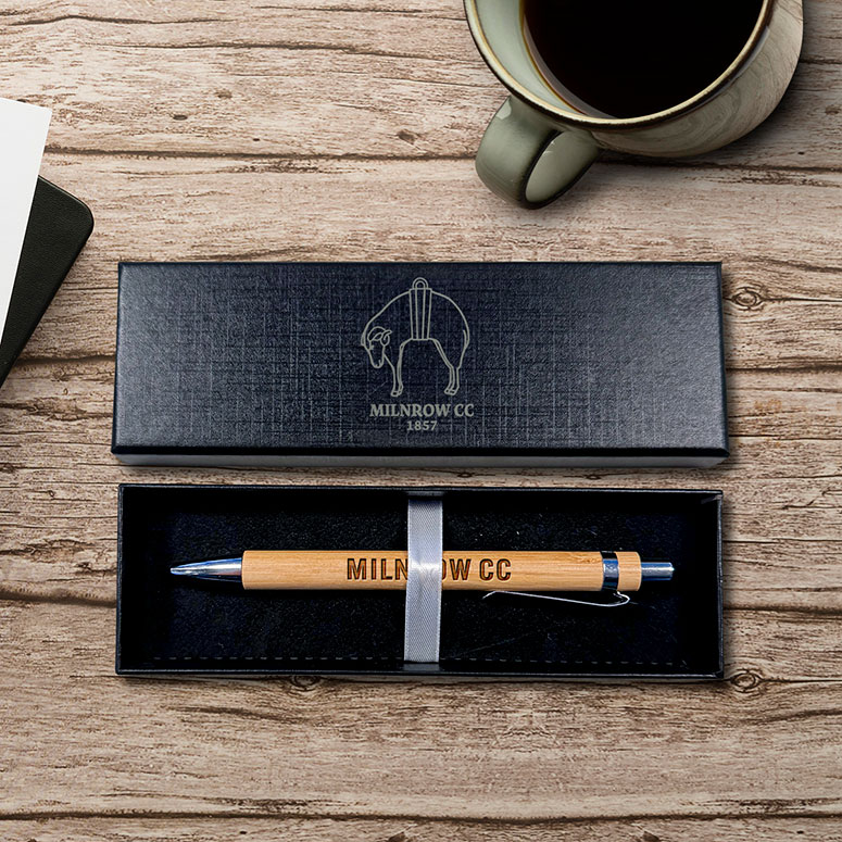 Milnrow Cricket Club- Bamboo Pen & Gift Box