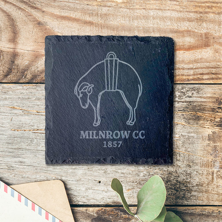 Milnrow Cricket Club - Slate Coaster (Single)