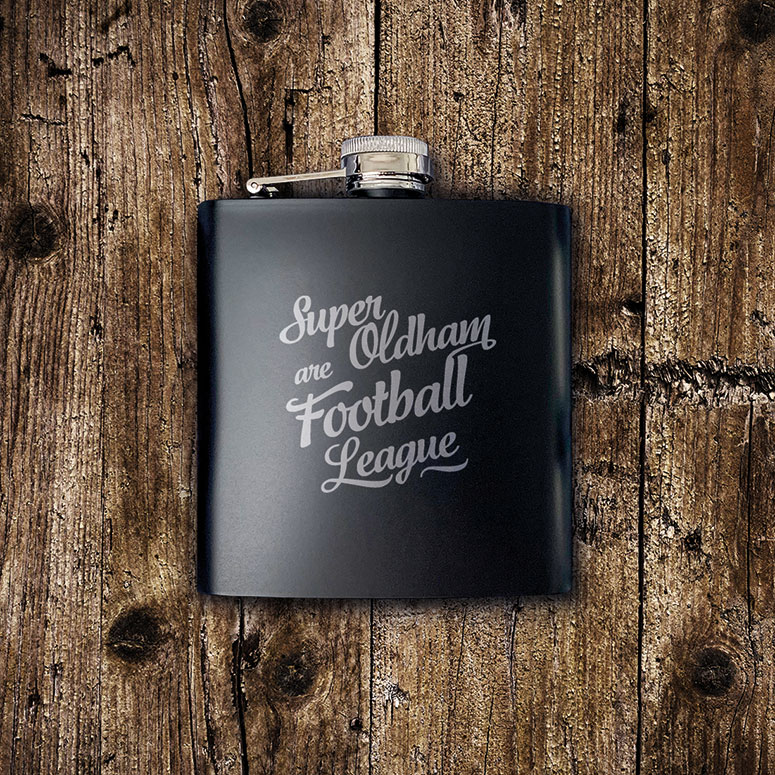Super Oldham Are Football League Hip Flask