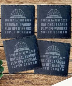 Oldham Wembley 2025 - Slate Coaster (Set of 4)