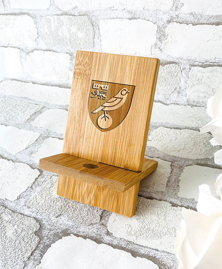 Norwich City FC Bamboo Phone Stand