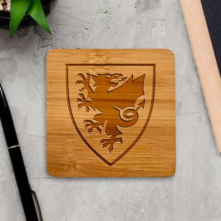 Wales National Team Wooden Coasters (Set of 4) - Image 2