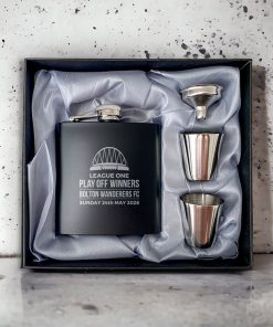2026 Wembley Bolton Wanderers 'Play Off Winners' Hip Flask Gift Set