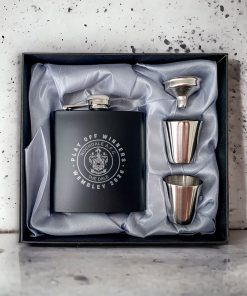 2026 Rochdale AFC 'Play Off Winners' Hip Flask Gift Set