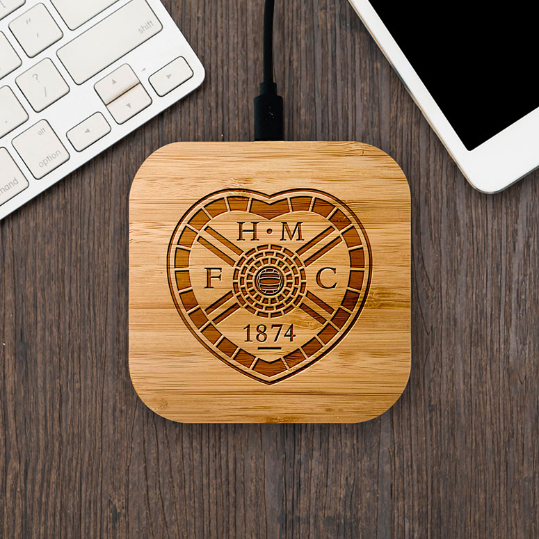 Hearts Football Club - Bamboo Wireless Charger